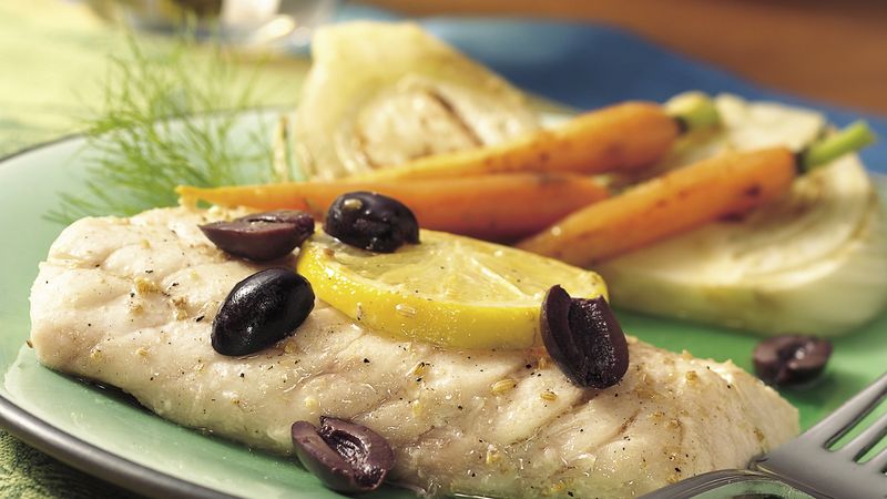 Broiled Snapper with Lemon and Olives