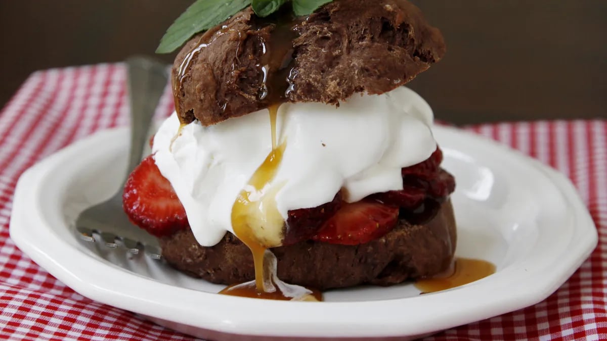 Chocolate-Caramel-Strawberry Shortcakes