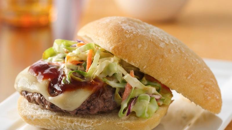 Coleslaw-Topped BBQ Cheeseburgers