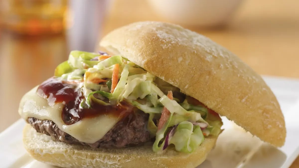 Coleslaw-Topped BBQ Cheeseburgers