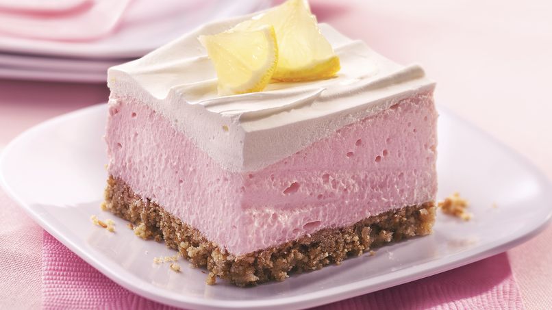 Fluffy Pink Lemonade Dessert with Pretzel Crust