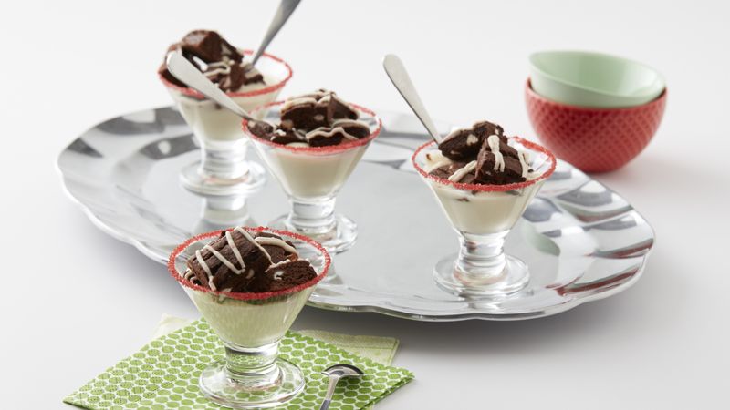 Spiked Peppermint Brownie Parfait