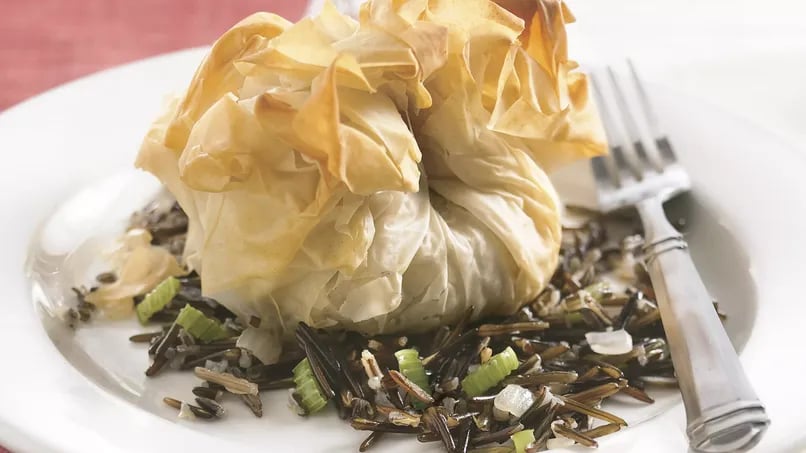 Chicken Phyllo Bundles