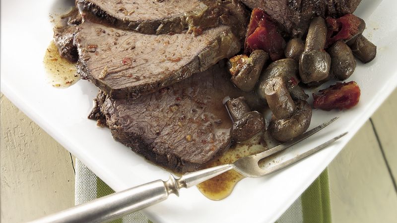 Slow-Cooker Garlic and Mushroom Beef Roast