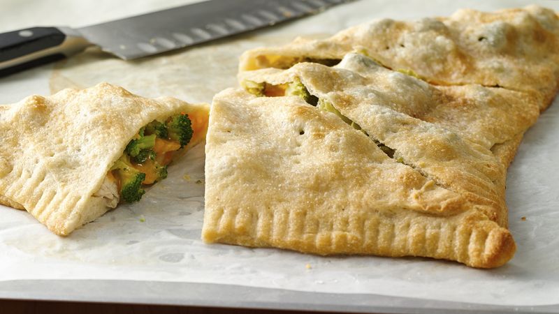 Family-Style Chicken Broccoli Cheddar Calzones