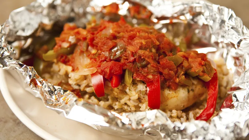 Mexican Chicken and Brown Rice Foil-Packet Dinner
