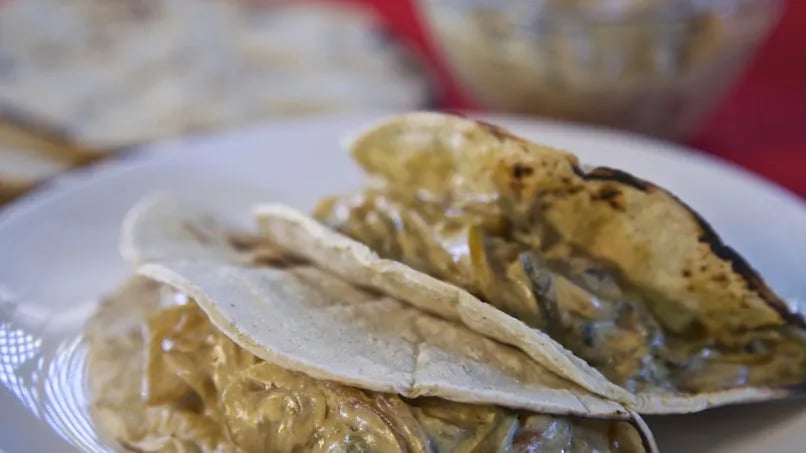 Poblano Chile Strips Tacos