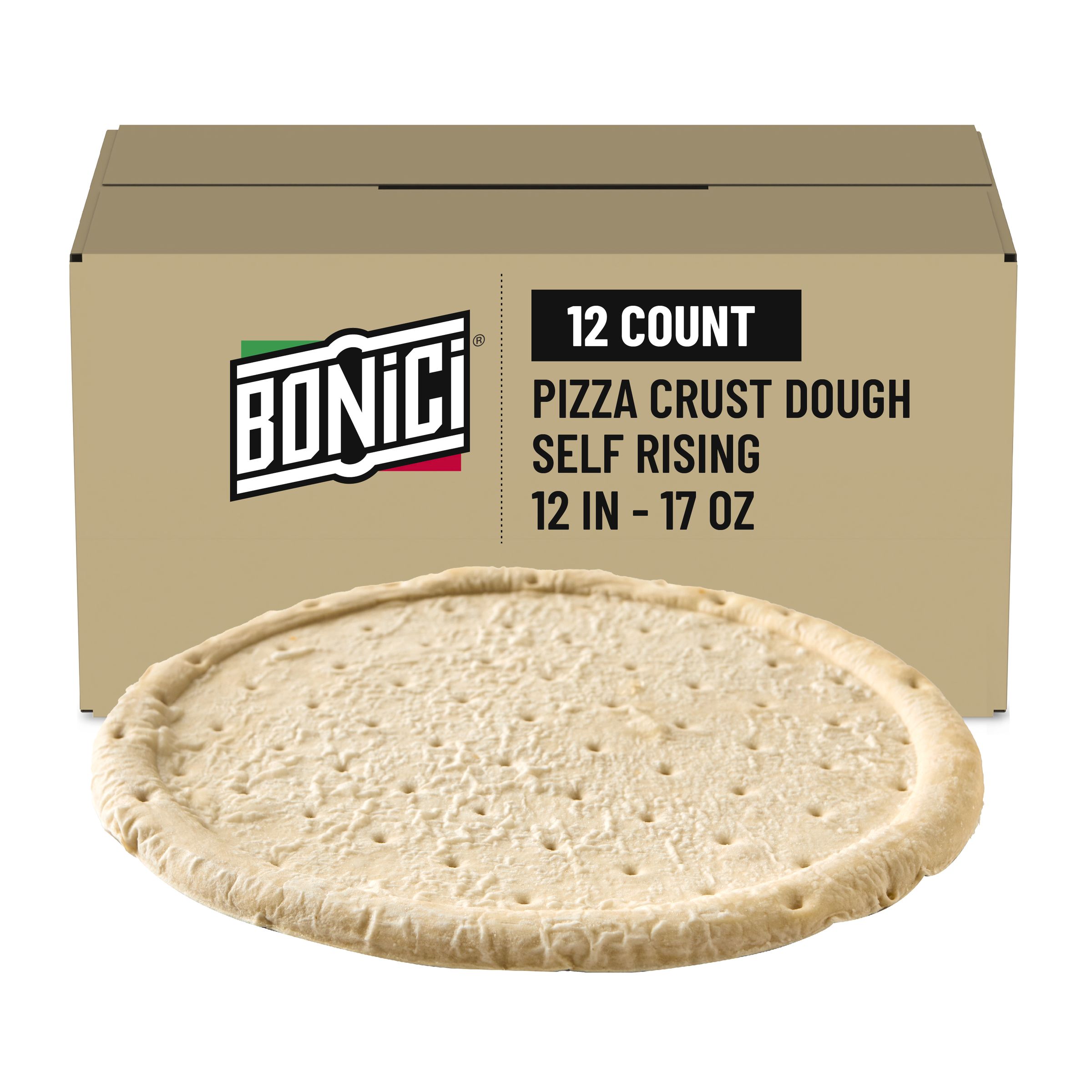  Case Optimized Hero BONICI® Readi Rise Frozen Pizza Crust Dough Self Rising 12 in 12/17 OZ