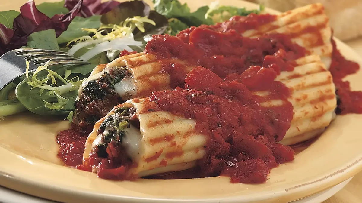 Spinach Pesto Manicotti