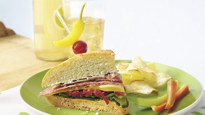 Antipasto Focaccia Sandwich Wedges
