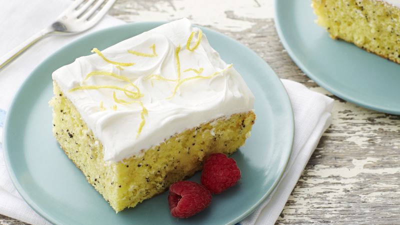 Lemon Poppy Seed Poke Cake