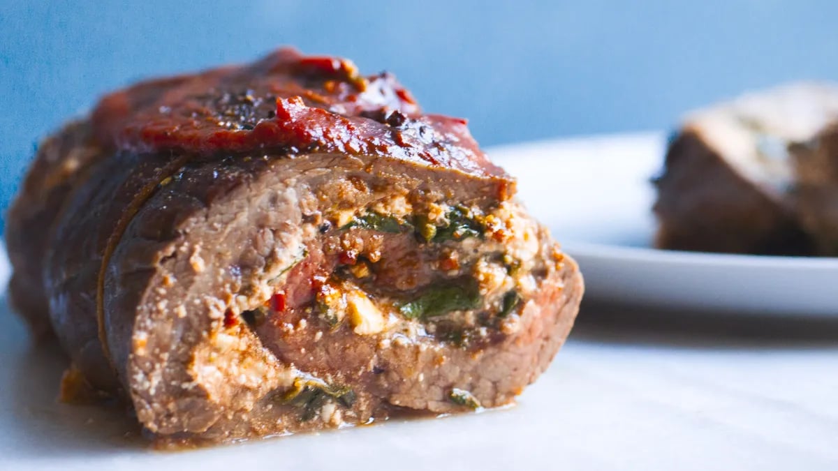 Spinach- and Feta-Stuffed Flank Steak