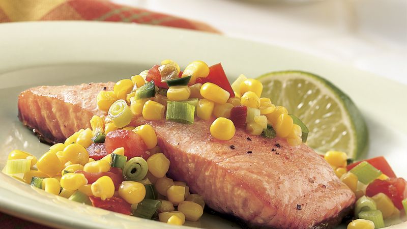 Grilled Salmon with Corn Salsa