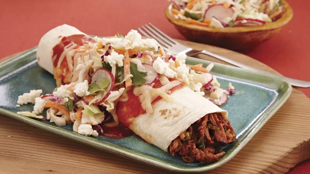 Barbecue Pork Enchilada Bake