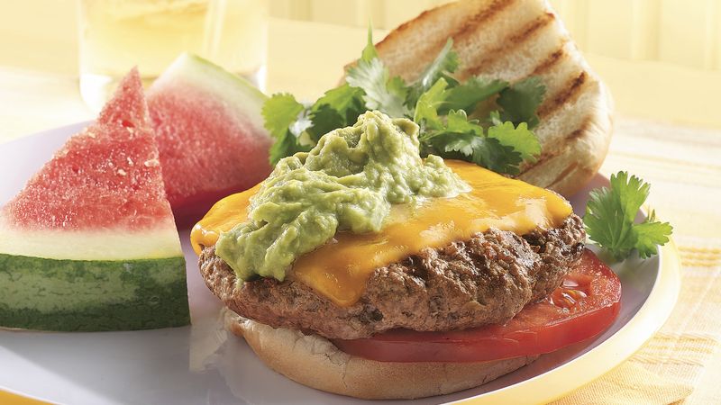 Grilled Chipotle Burgers with Guacamole