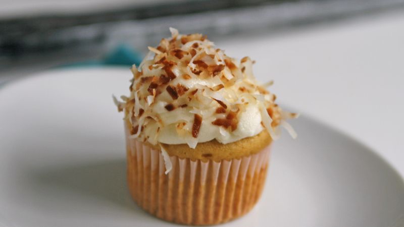 Rum Cupcakes with Coconut Frosting