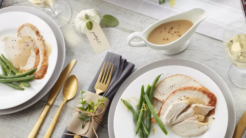 Roast Turkey with Fresh Thyme Rub and Maple Glaze