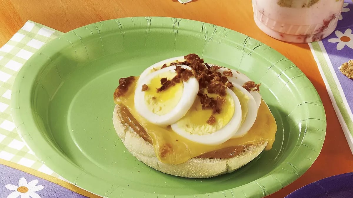 Egg and Bacon Topped Muffins