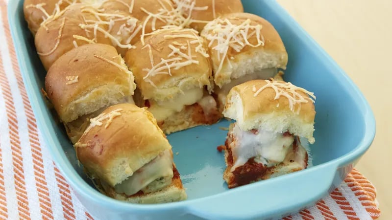 Chicken-Parmesan Meatball Sliders