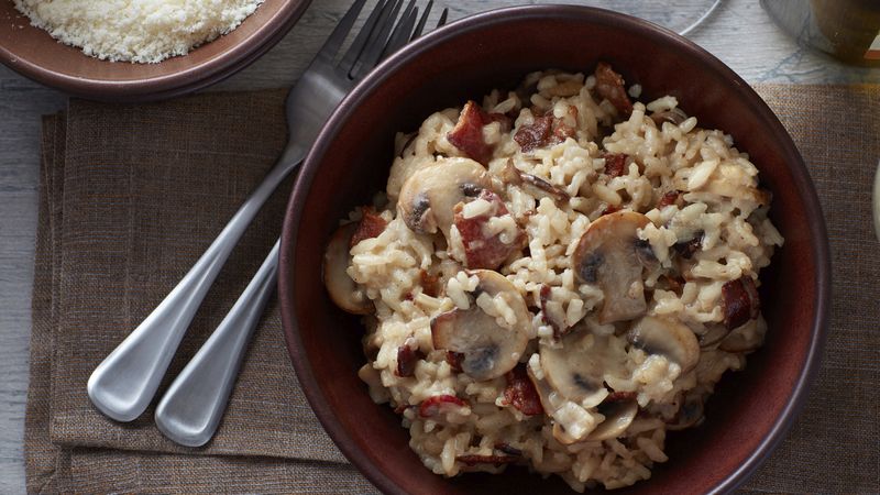 Slow-Cooker Bacon and Mushroom Risotto