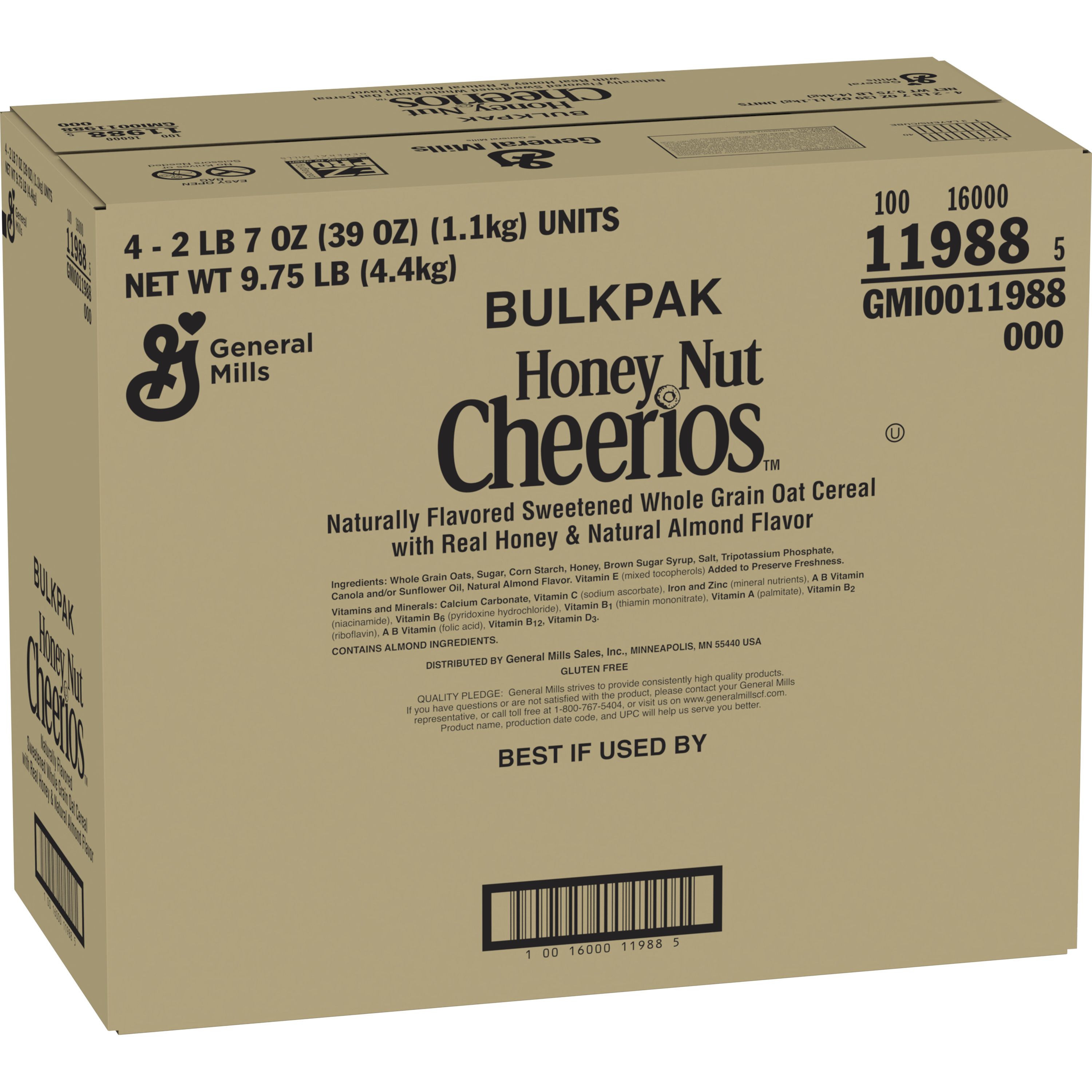 Case - Left Front 3D Honey Nut Cheerios(TM) Cereal Bulkpak (4 ct) 39 oz