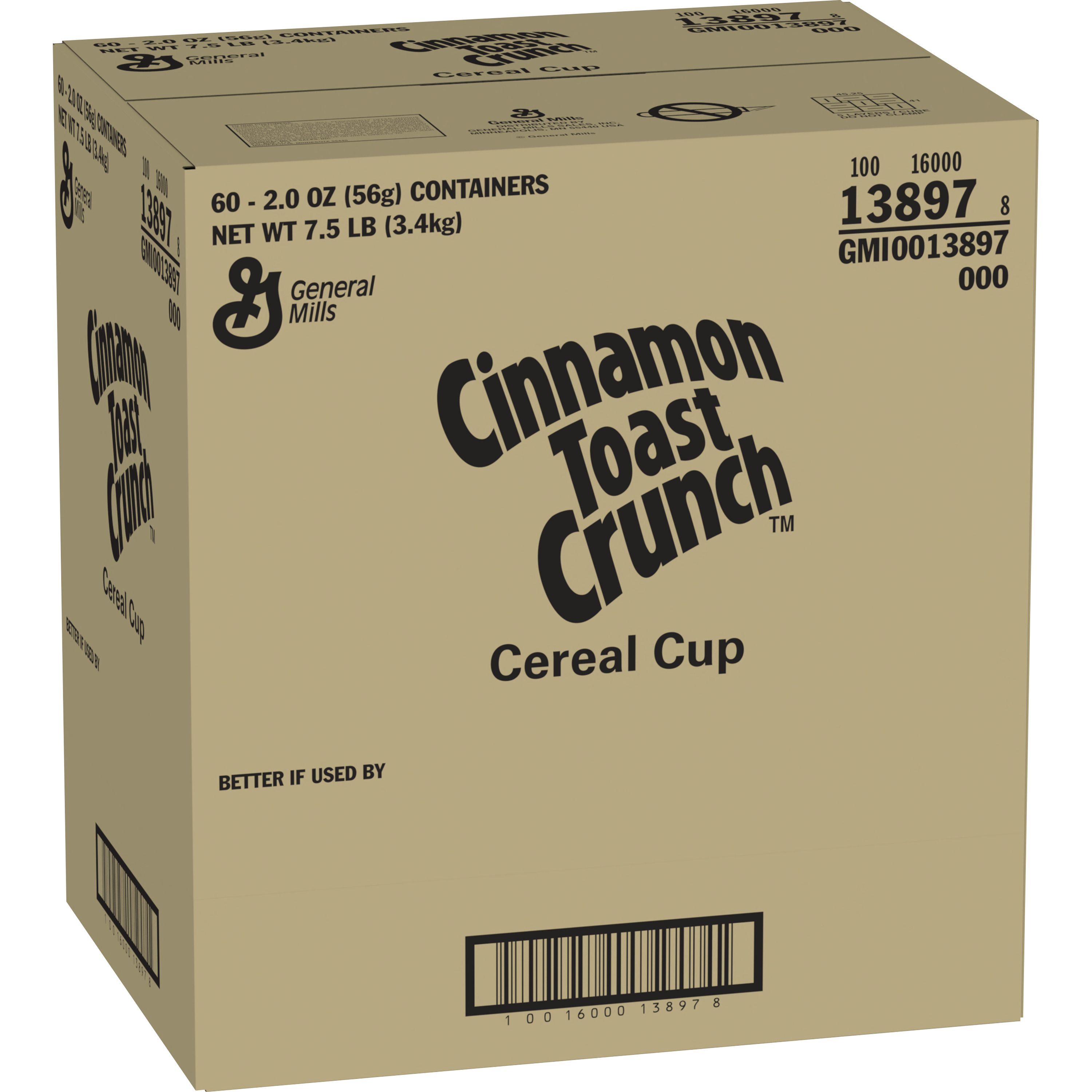 Case - Left Front 3D Cinnamon Toast Crunch(TM) Cereal Single Serve Cup (6 ct) 2 oz