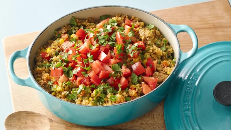 One-Pot Quinoa with Spicy Sausage