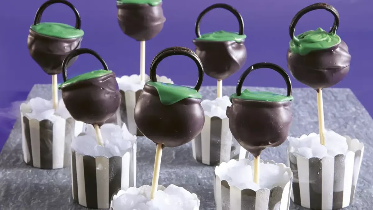 Witch's Cauldron Halloween Cake Pops