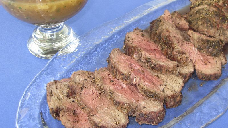 Grilled Beef Tenderloin with Black Pepper Rub