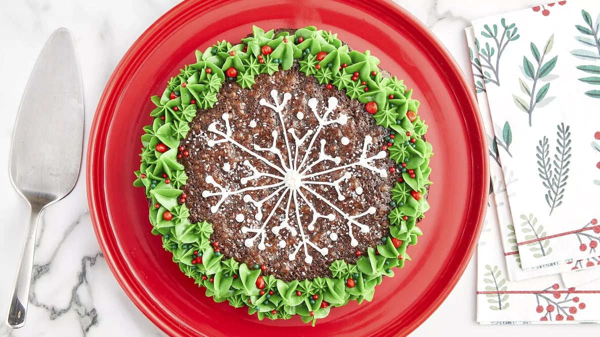 Snowflake Brownie Cake