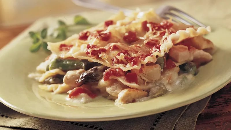 Golden-Crusted Chicken Asparagus Lasagna