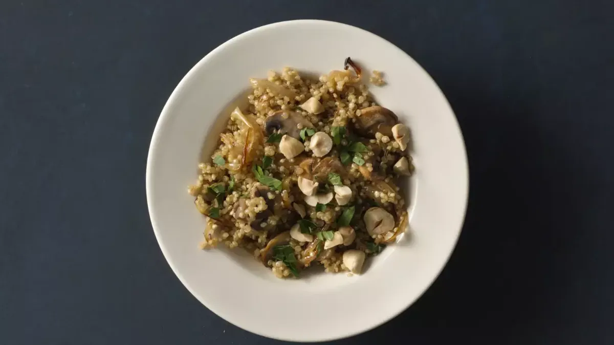 Caramelized Onion and Mushroom Quinoa