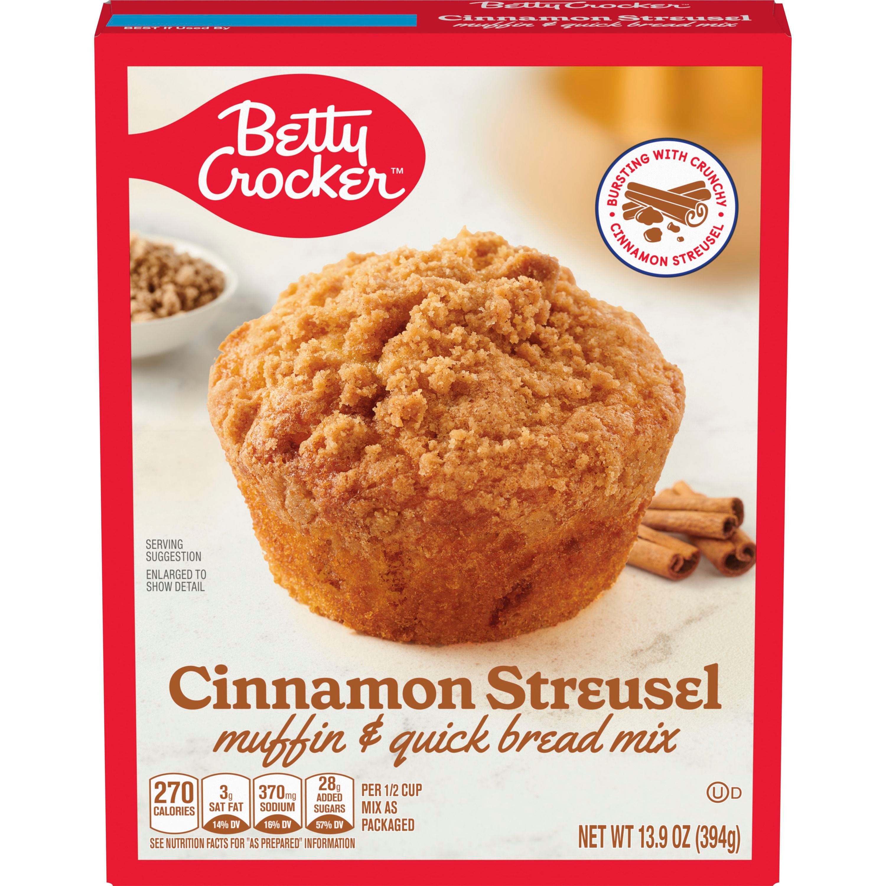 Betty Crocker™ Cinnamon Streusel Box Muffin Mix - Front