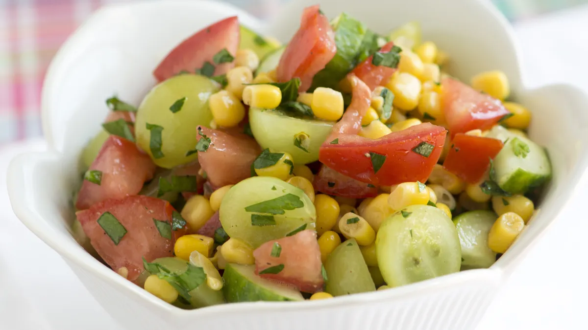 Tomato, Corn and Grape Salsa
