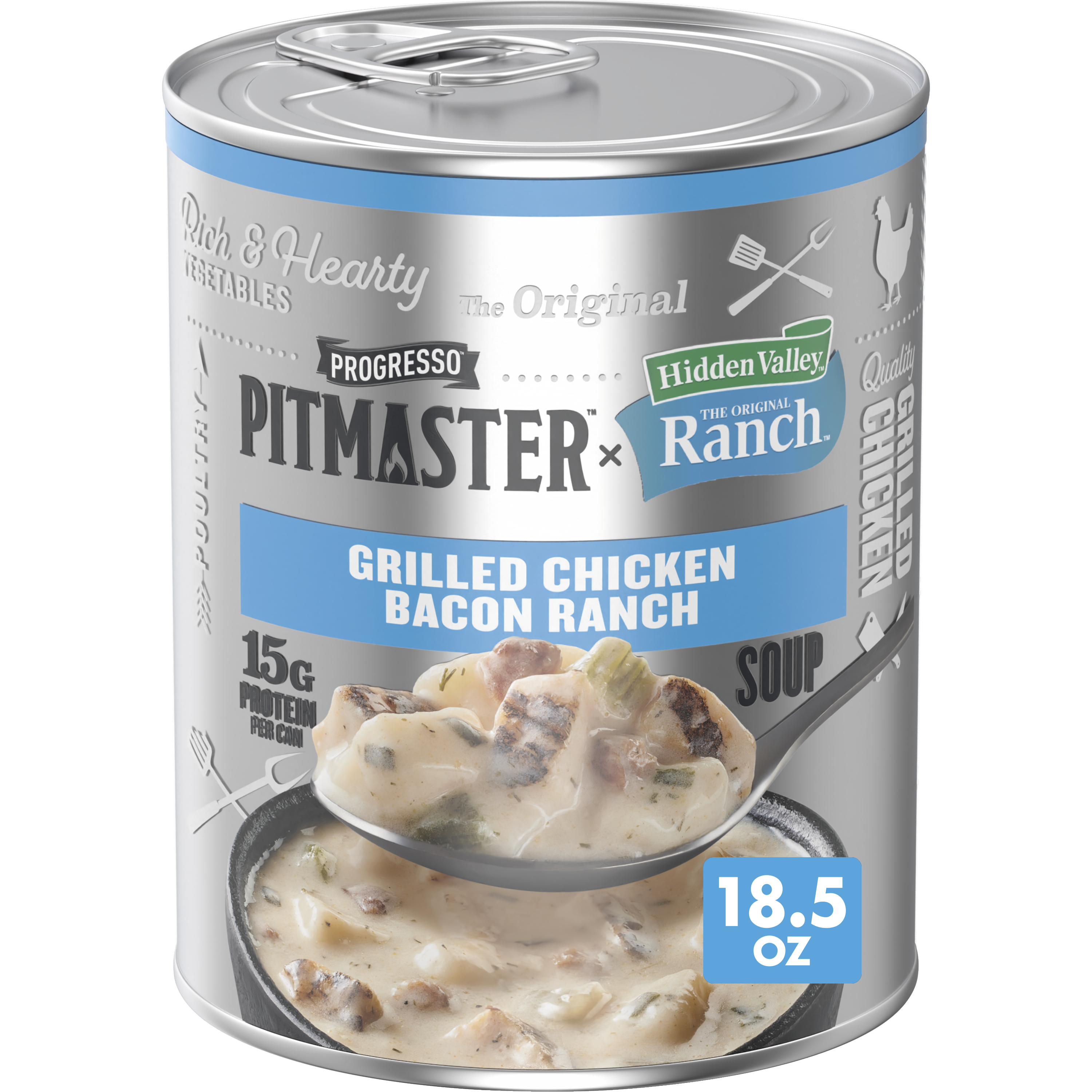 Progresso Pitmaster BBQ Grilled Chicken Bacon Ranch with Hidden Valley Ranch Soup — product image