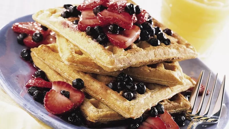 Fruit-Topped Whole Grain Waffles