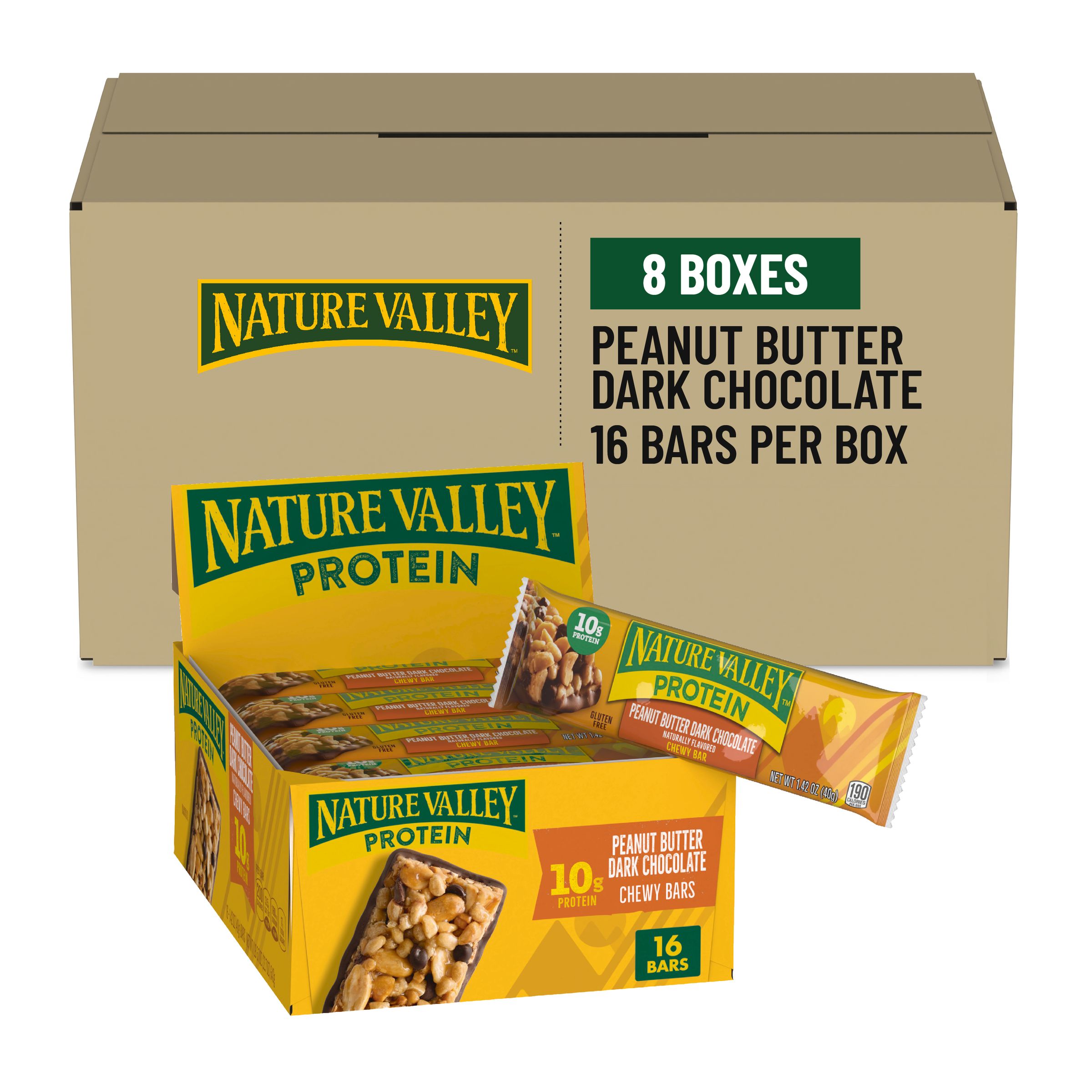  Case Optimized Hero Nature Valley(TM) Protein Chewy Bars Peanut Butter Dark Chocolate (16 ct) 1.42 oz