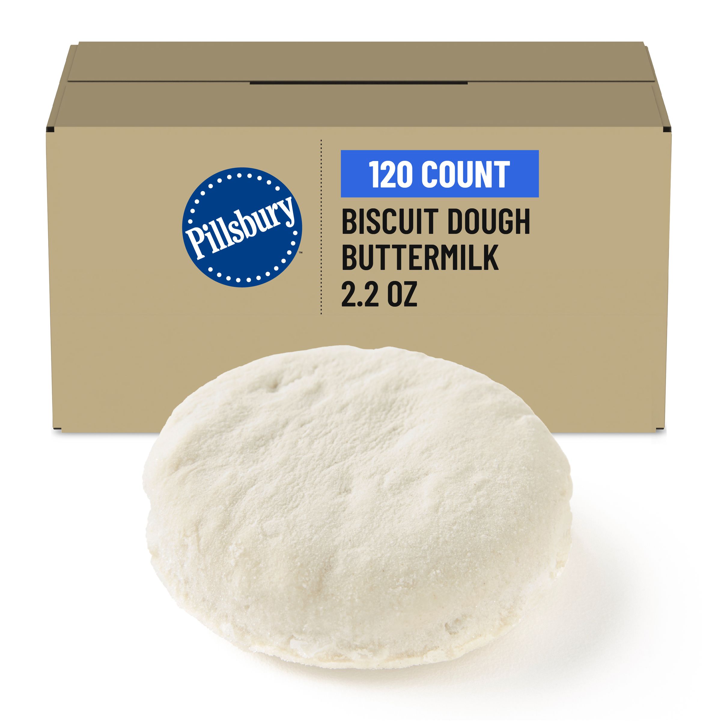  Case Optimized Hero Pillsbury Frozen Biscuit Dough Bulk Buttermilk (120 ct) 2.2 OZ