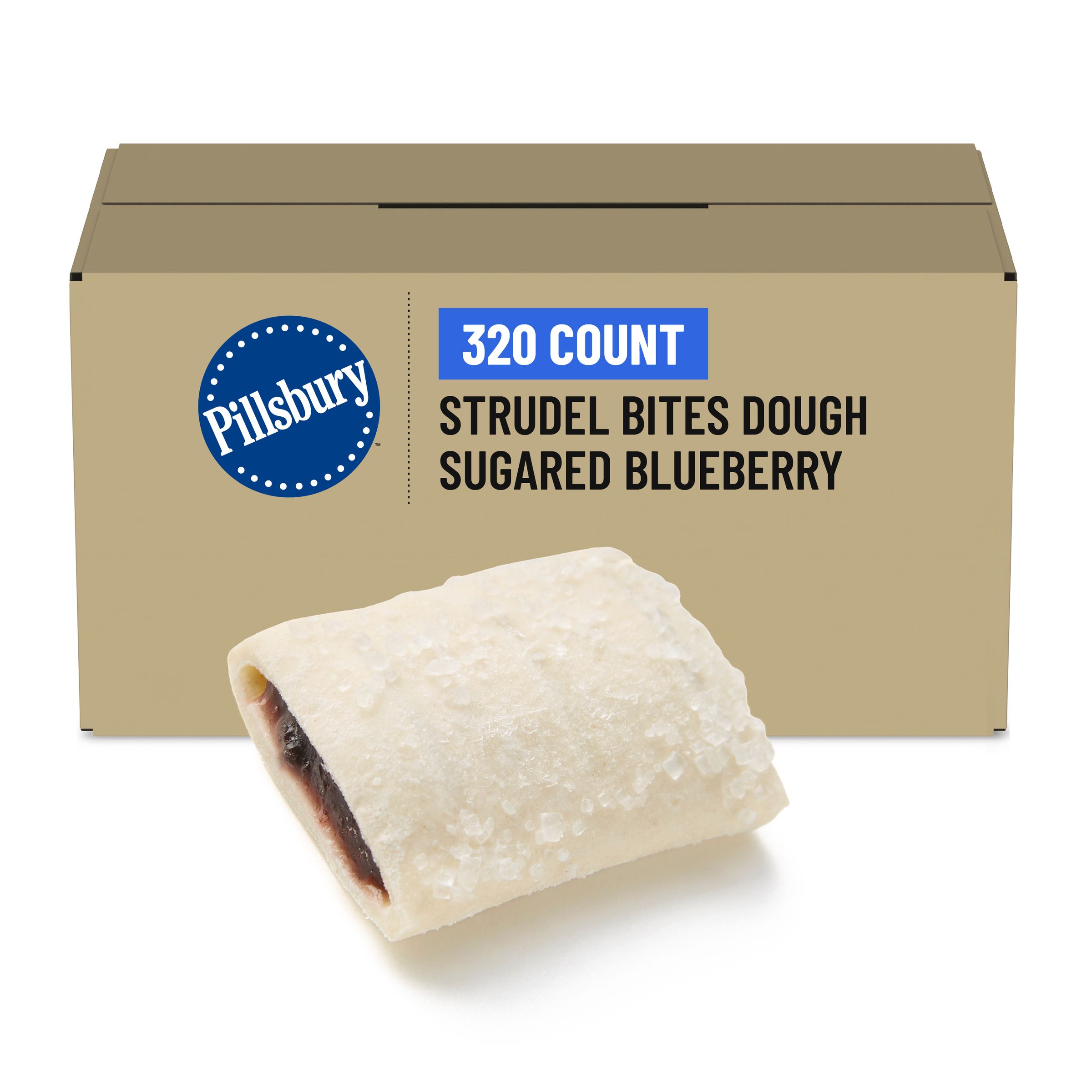  Case Optimized Hero Pillsbury Strudel Bites Frozen Puff Pastry Dough Bulk Sugared Blueberry 320/0.8 OZ
