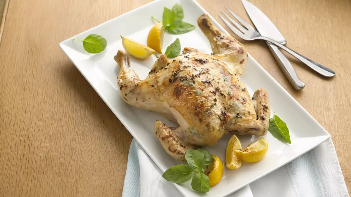 Herb-Garlic Butter Spatchcocked Chicken