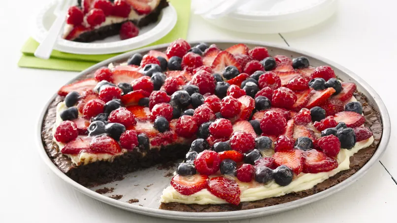 Brownie and Berries Dessert Pizza