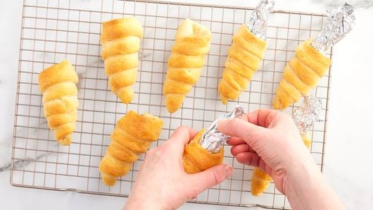 Easy Carrot Shaped Crescent Roll Appetizers