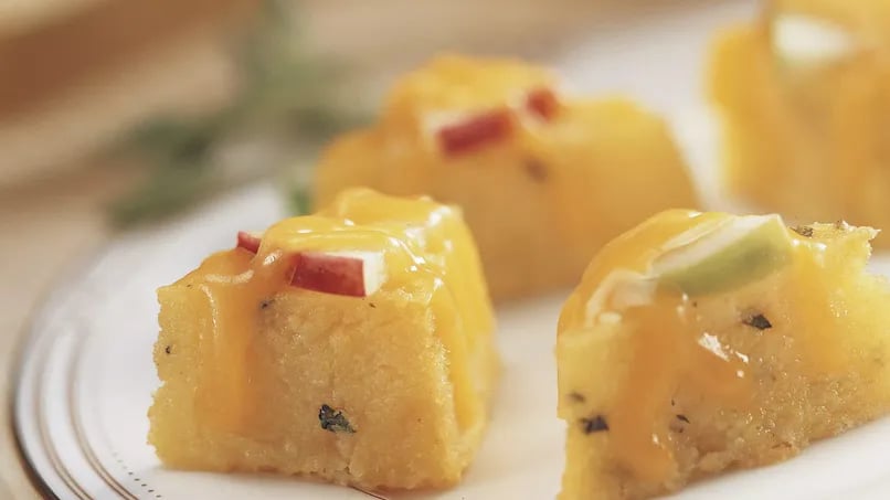 Cheesy Apple Polenta Bites