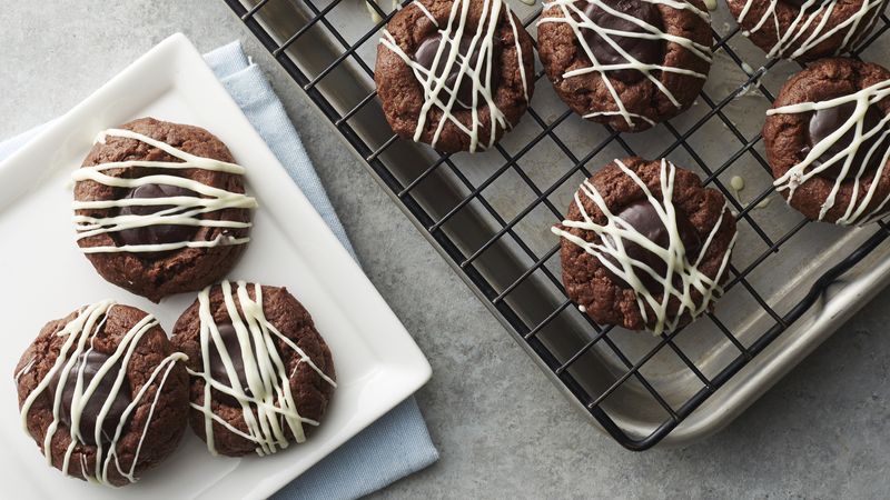 Triple Chocolate Thumbprint Cookies