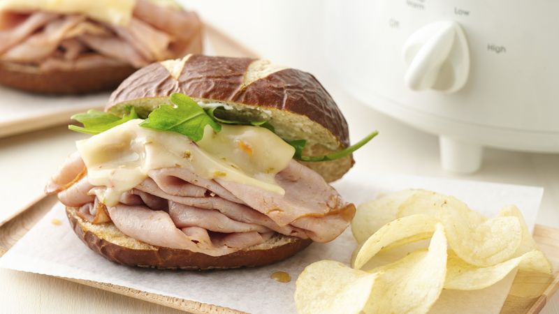 Slow-Cooker Ham Sandwiches 