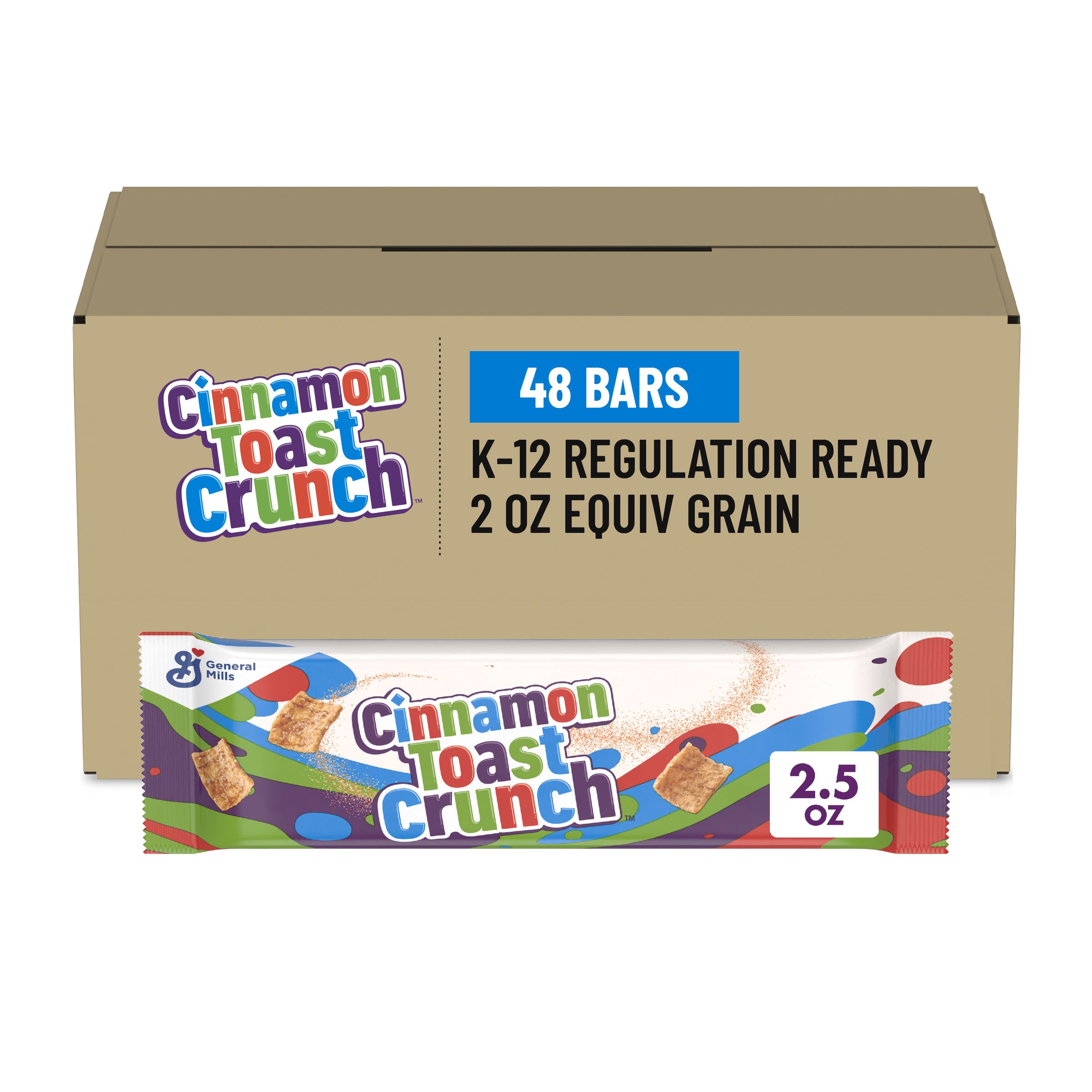  Case Optimized Hero Cinnamon Toast Crunch Cereal Bars Single Serve Pouch 48/2.5 OZ
