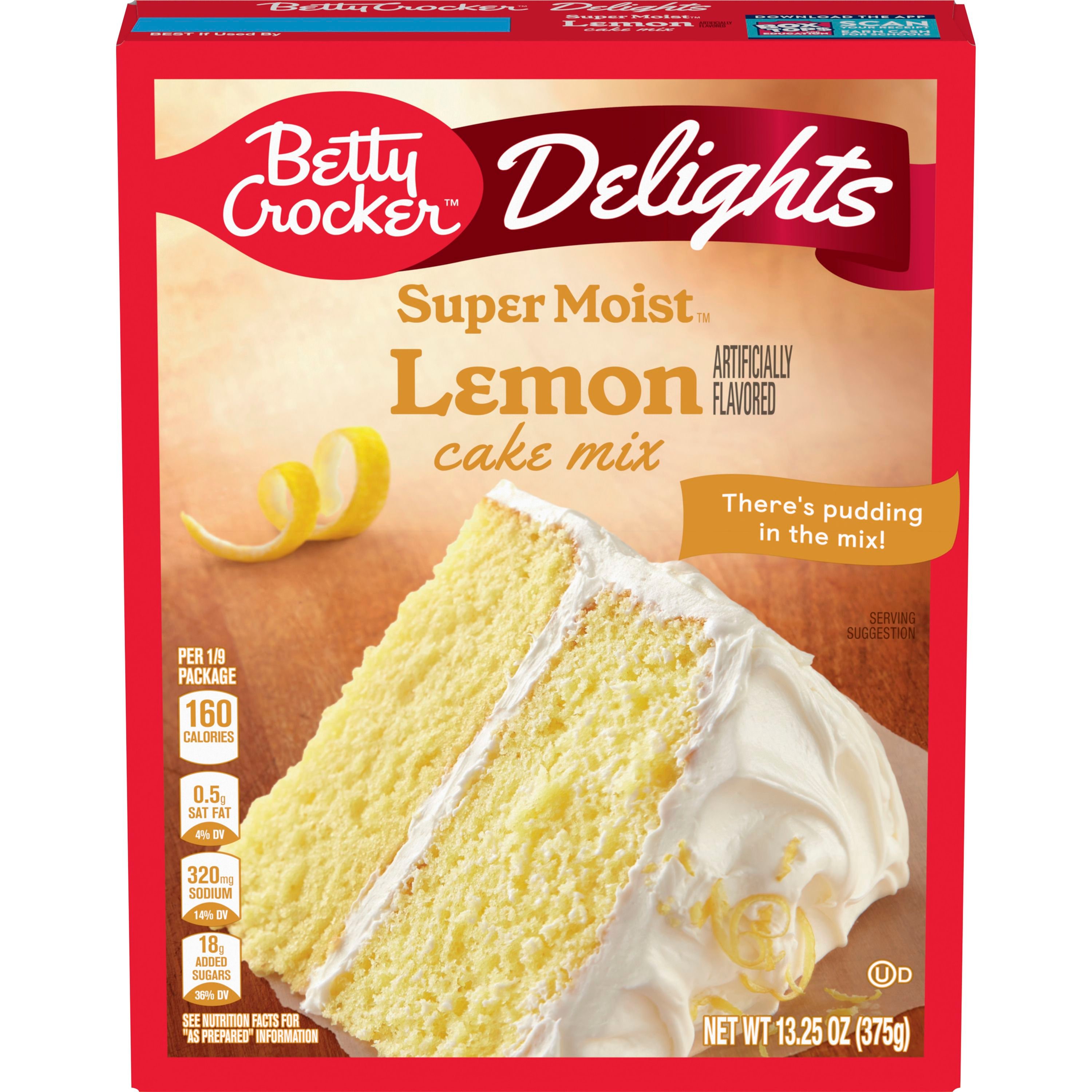 Betty Crocker Delights Super Moist Lemon Cake Mix, 13.25 oz. - Front