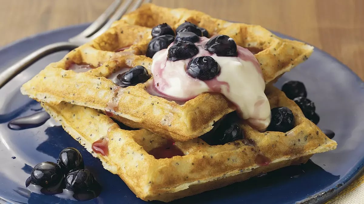 Lemon-Poppy Seed Belgian Waffles