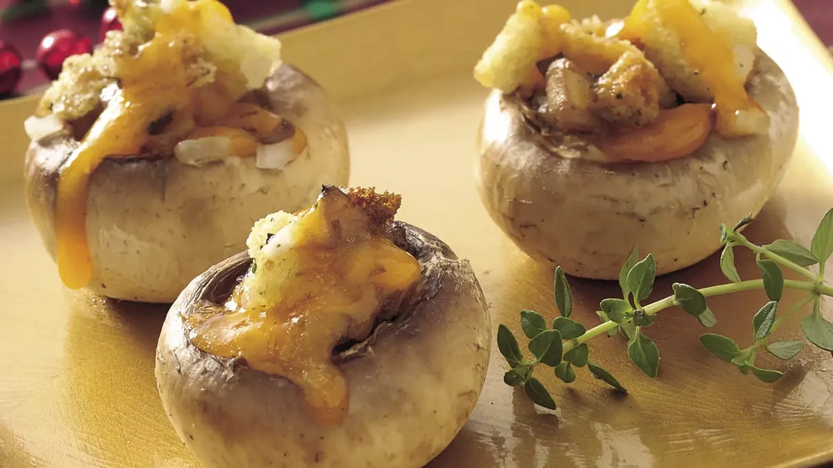 Cheddar-Stuffed Mushrooms