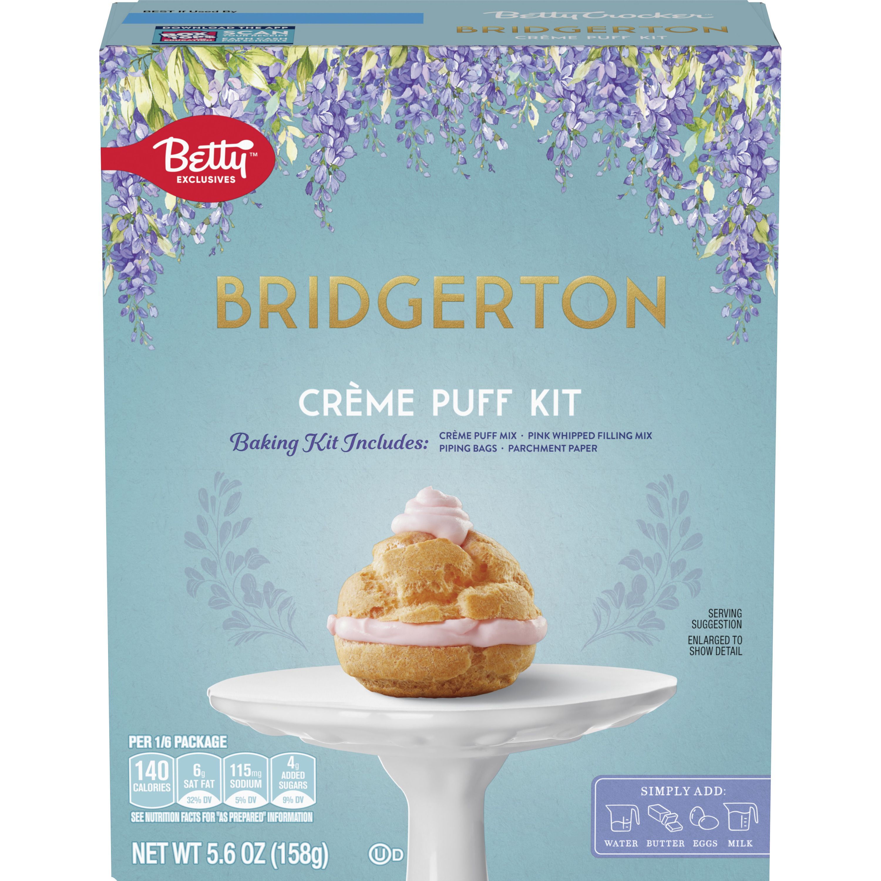 Betty Crocker Bridgerton Crème Puff Baking Kit - Front